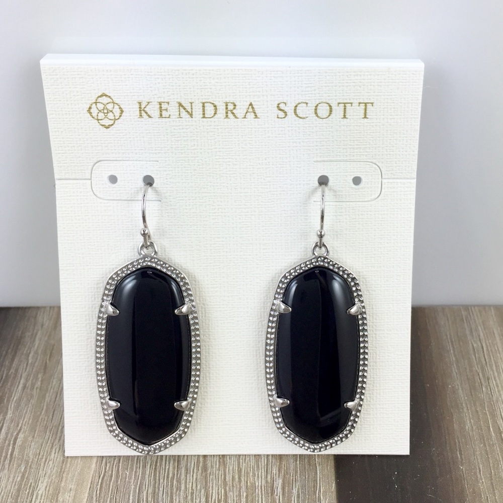 Kendra Scott Elle black silver earrings